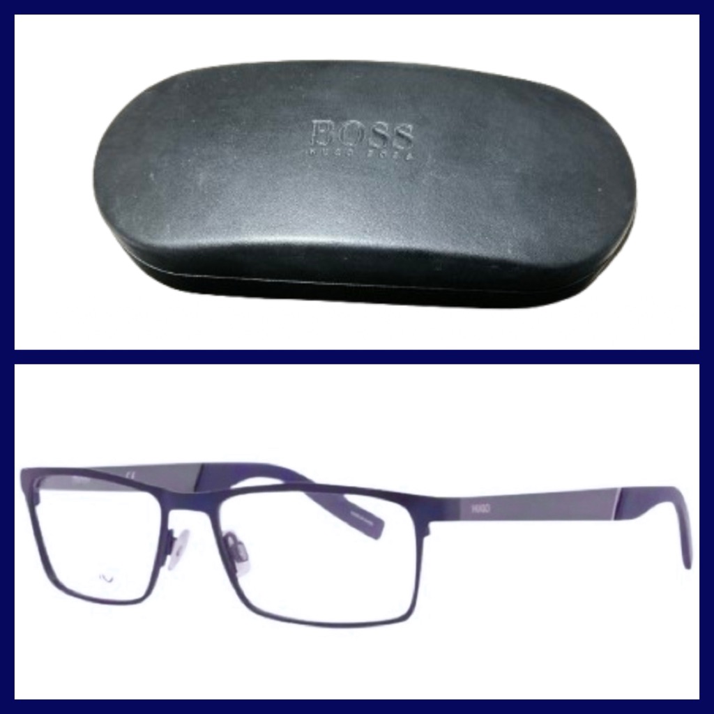 Hugo By Hugo Boss Blue & Matte Black Chrome Eyeglasses Frames Hg 0228